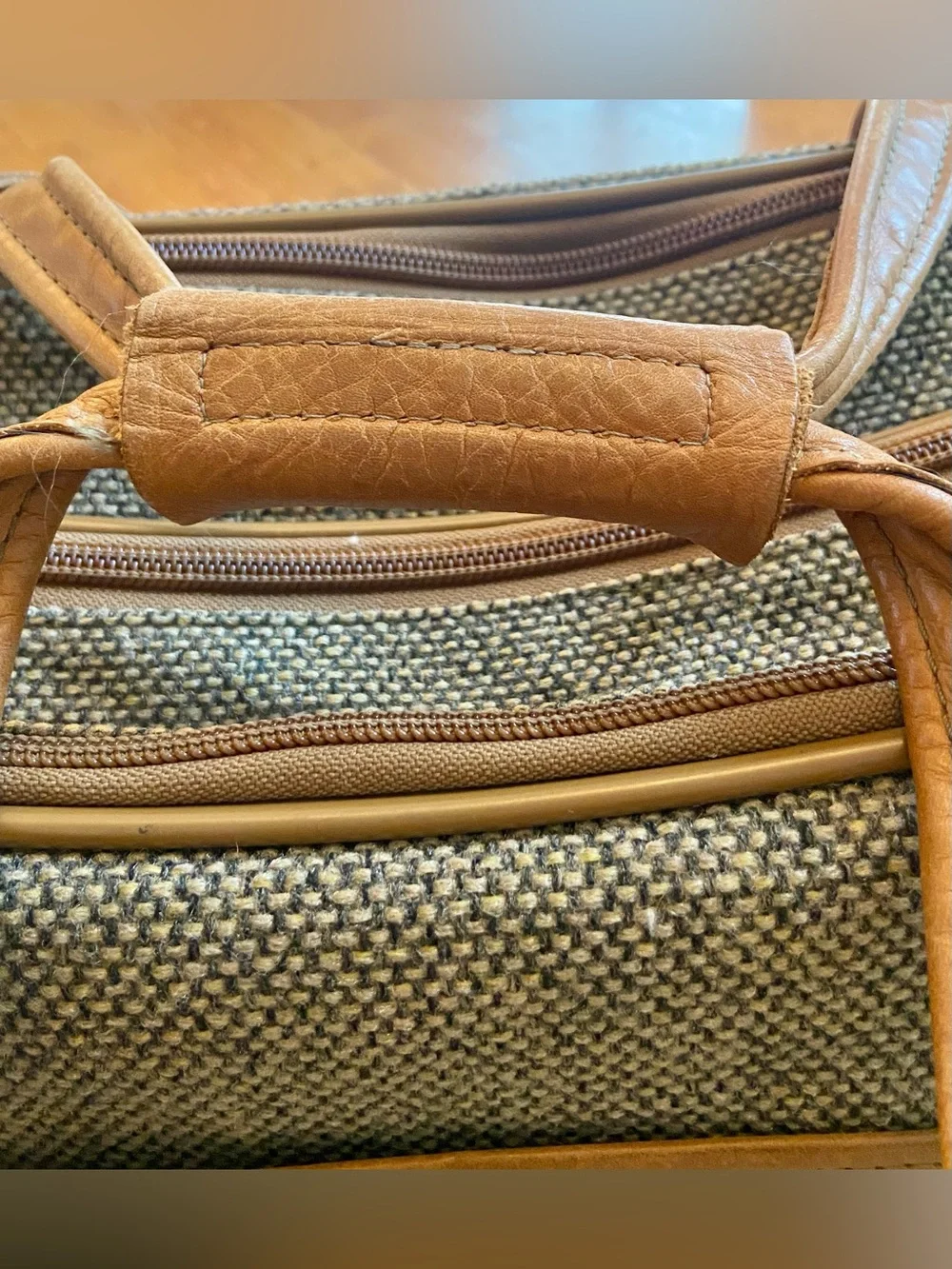 Hartmann Vintage Tweed And Leather Overnight Business Traveler Bag